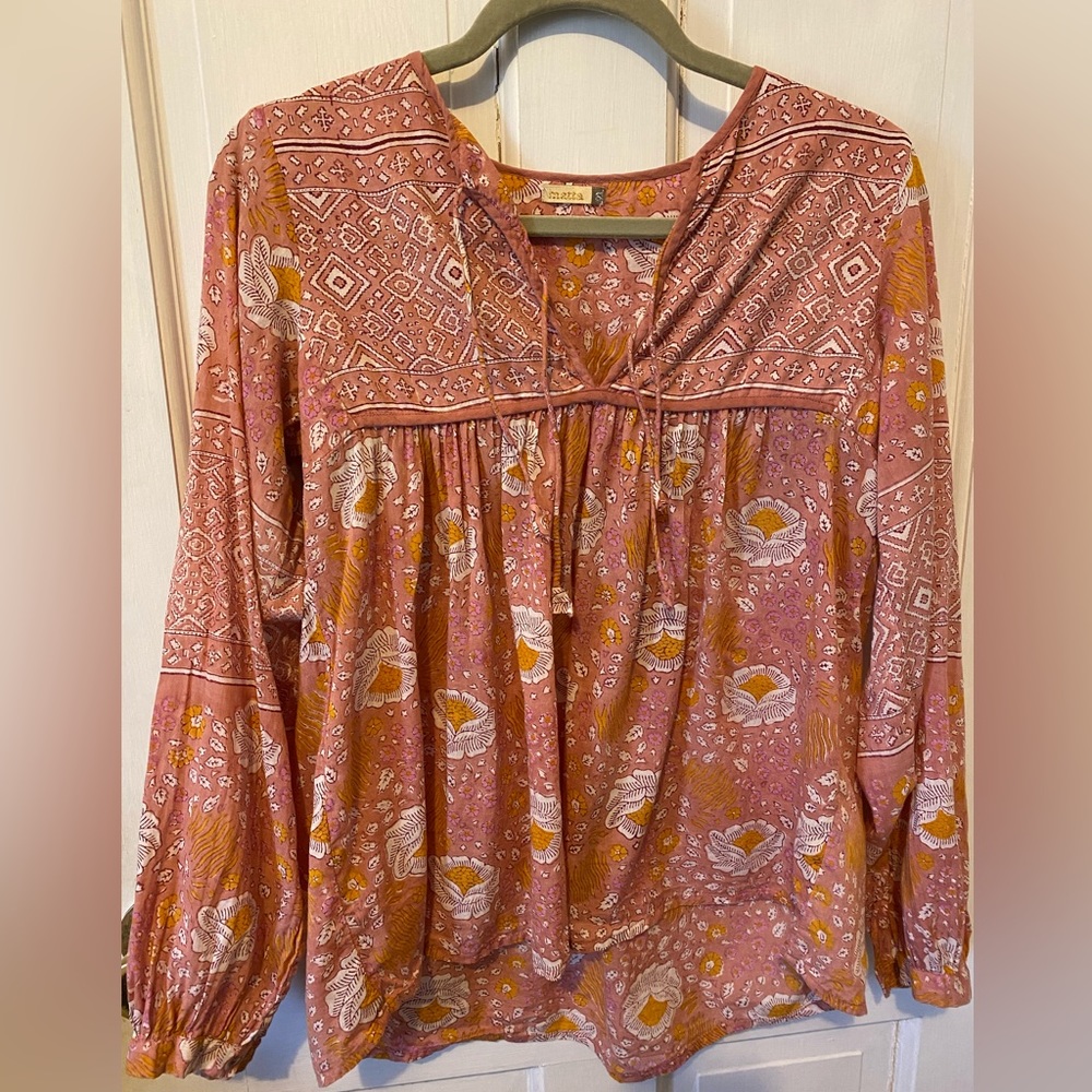 Matta Pink and Orange Patterned Top